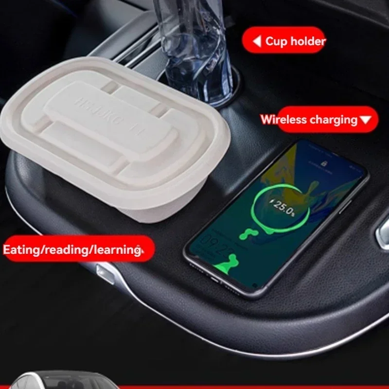 New Suitable for Tesla ModelY/3 Small Table Seat Rear Car Wireless Recharging Folding Dining Table