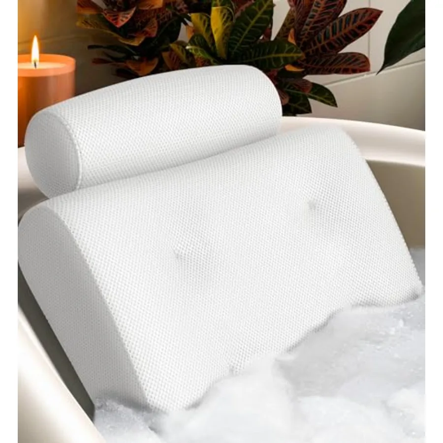 Luxury Bath Pillows for Tub with Head and Neck Support - Non-Slip Bathtub Pillow with Suction Cups, Quick-Drying Mesh and Dryin
Luxury Bath Pillows for Tub with Head and Neck Support - Non-Slip Bathtub Pillow with Suction Cups, Quick-Drying Mesh and Dryin