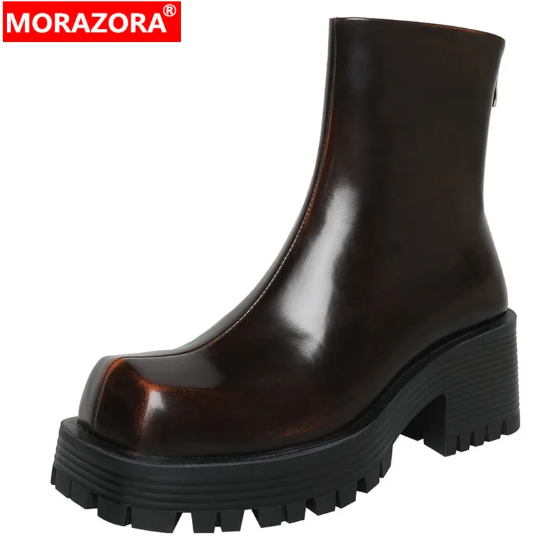 MORAZORA 2024 New Genuine Leather Ankle Boots For Women Square Toe Zipper Platform Boots Square High Heels Winter Boots
MORAZORA 2024 New Genuine Leather Ankle Boots For Women Square Toe Zipper Platform Boots Square High Heels Winter Boots