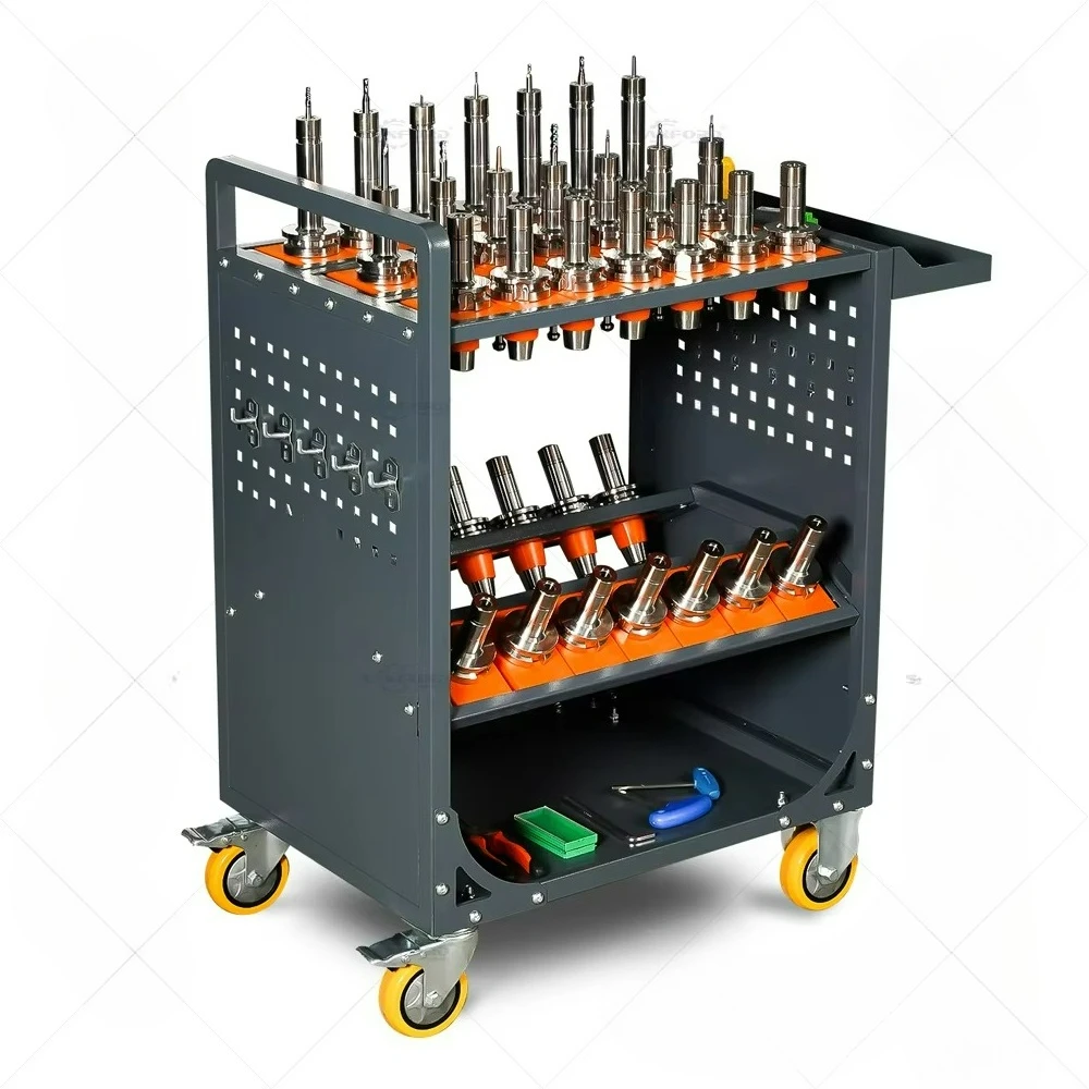 Tool storage cart finishing rack, mobile numerical control tool rack cart pulley, tool rack warehouse machining center
Tool storage cart finishing rack, mobile numerical control tool rack cart pulley, tool rack warehouse machining center