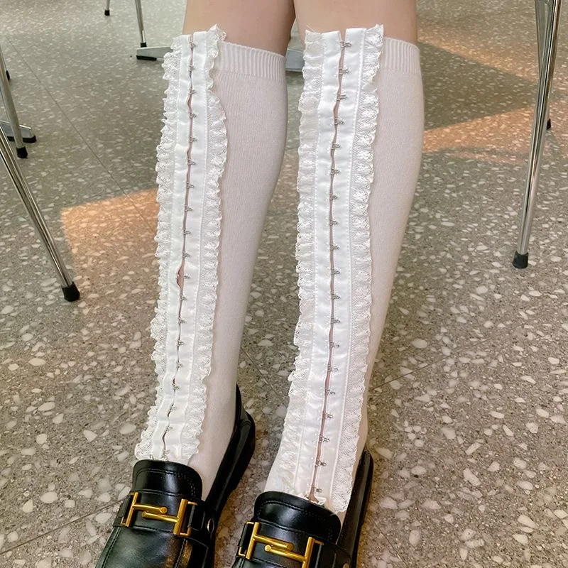 Hollow Underwear Buckle Stockings Women Lolita Knee High Socks Spice Girls Y2K Leg Warmers Summer Personalised Lacework Socks
Hollow Underwear Buckle Stockings Women Lolita Knee High Socks Spice Girls Y2K Leg Warmers Summer Personalised Lacework Socks