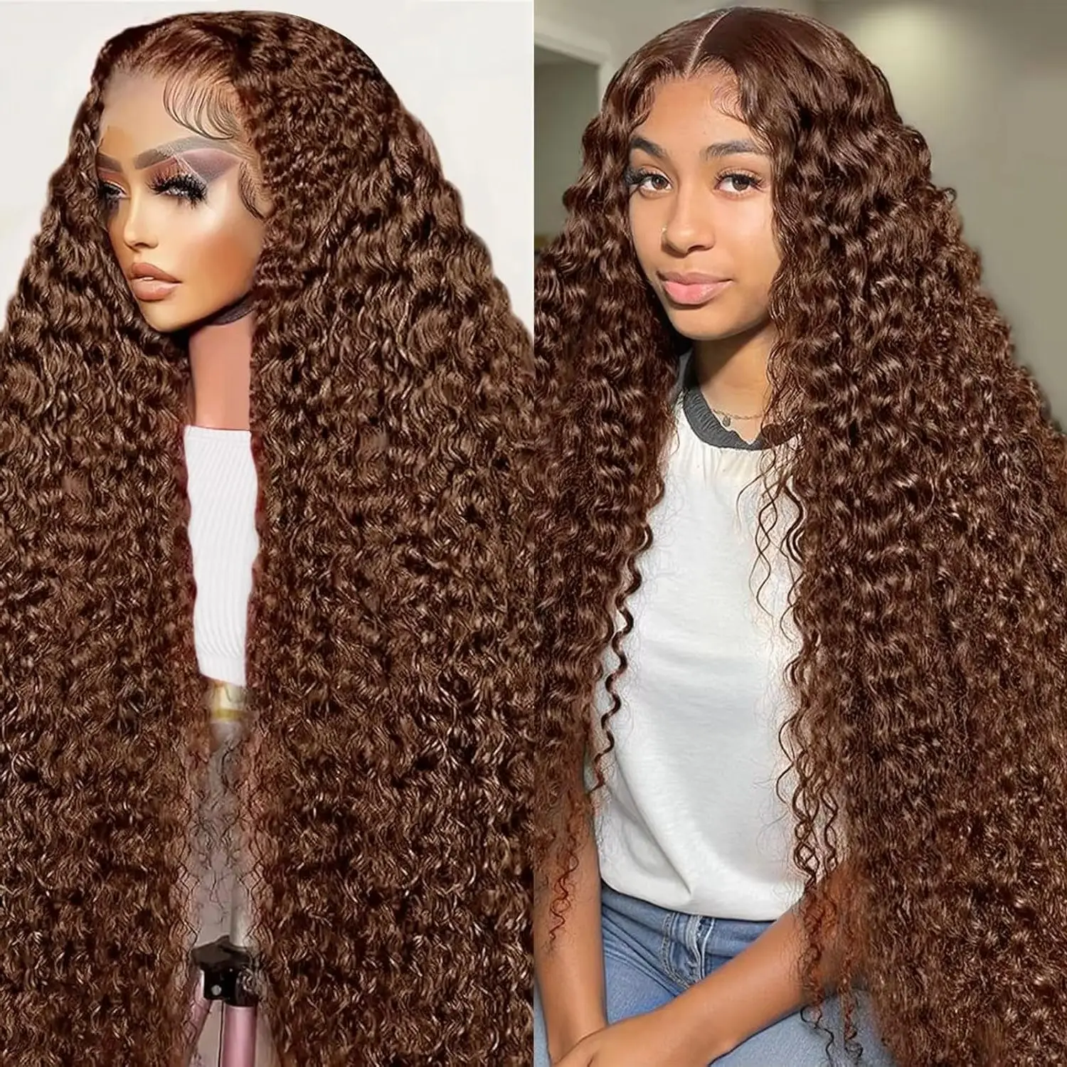 40 inch Lace Front Wigs Human Hair Chocolate Brown Curly Wig 13x4 13X6 HD Lace Wig 200% Density Pre Plucked Brazilian Human Hair
40 inch Lace Front Wigs Human Hair Chocolate Brown Curly Wig 13x4 13X6 HD Lace Wig 200% Density Pre Plucked Brazilian Human Hair