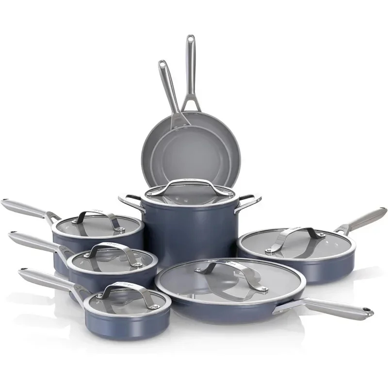 Cookware Set, Non-stick Pots and Pans Set, with Glass Lids, Ceramic Coating, Stainless Steel
Cookware Set, Non-stick Pots and Pans Set, with Glass Lids, Ceramic Coating, Stainless Steel