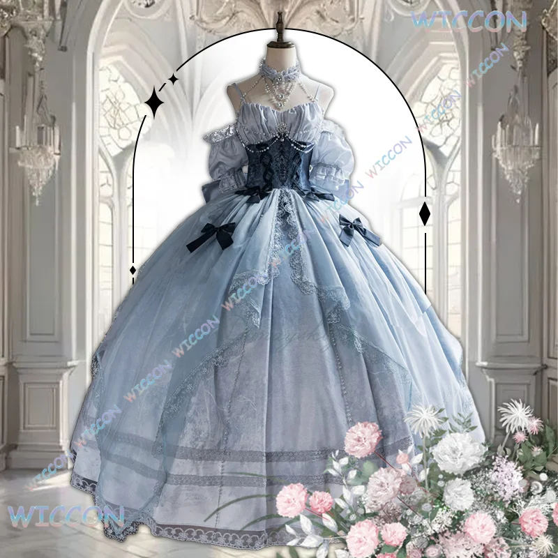 Hemera/Cinderella Lolita Dress Evening Dress Skirt Wedding Princess Costume Elegant Long Blue Dress Puffed Sleeves Halloween Ca
Hemera/Cinderella Lolita Dress Evening Dress Skirt Wedding Princess Costume Elegant Long Blue Dress Puffed Sleeves Halloween Ca