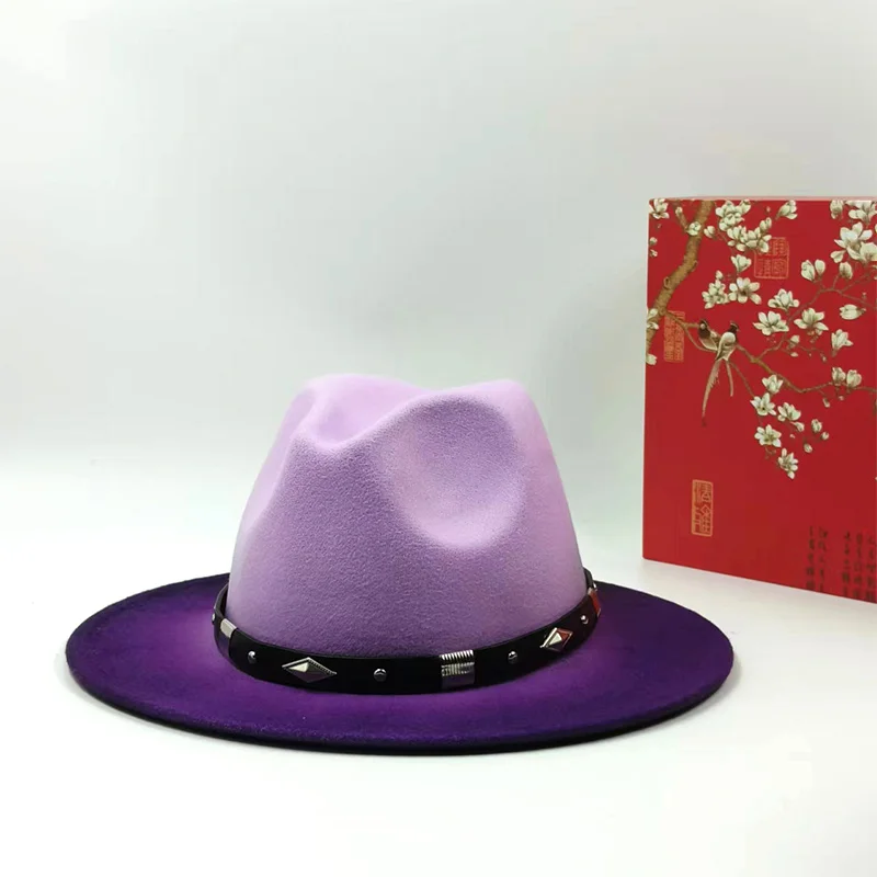 vintage fedoras top hat for men and women autumn winter Gradient color hat fedora party felt hat jazz hat caps men wholesale hat
vintage fedoras top hat for men and women autumn winter Gradient color hat fedora party felt hat jazz hat caps men wholesale hat
