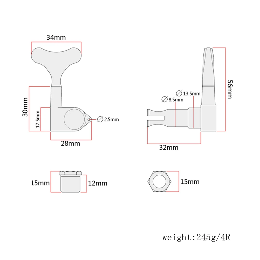 Bass Guitar Tuning Pegs Tuner Machine Heads Tuning Pegs for Electric or Acoustic Guitar with Ferrules Screws Threaded Bushing
Bass Guitar Tuning Pegs Tuner Machine Heads Tuning Pegs for Electric or Acoustic Guitar with Ferrules Screws Threaded Bushing