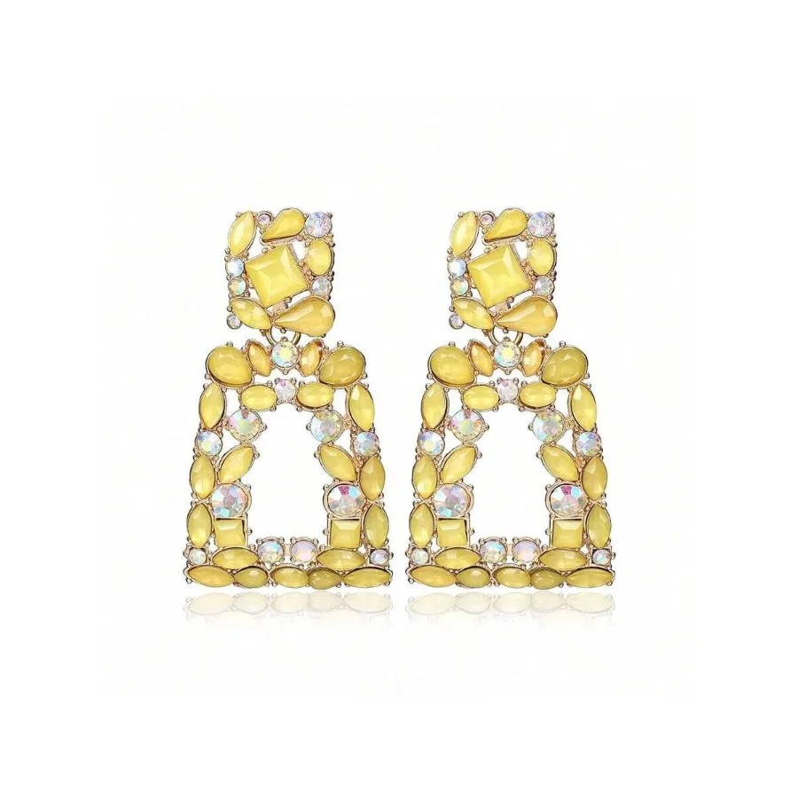 Flyonce Rectangle Dangle Earrings For Women, Rhinestone Crystal Geometric Statement Earring Fashion Jewelry, Yellow
Flyonce Rectangle Dangle Earrings For Women, Rhinestone Crystal Geometric Statement Earring Fashion Jewelry, Yellow