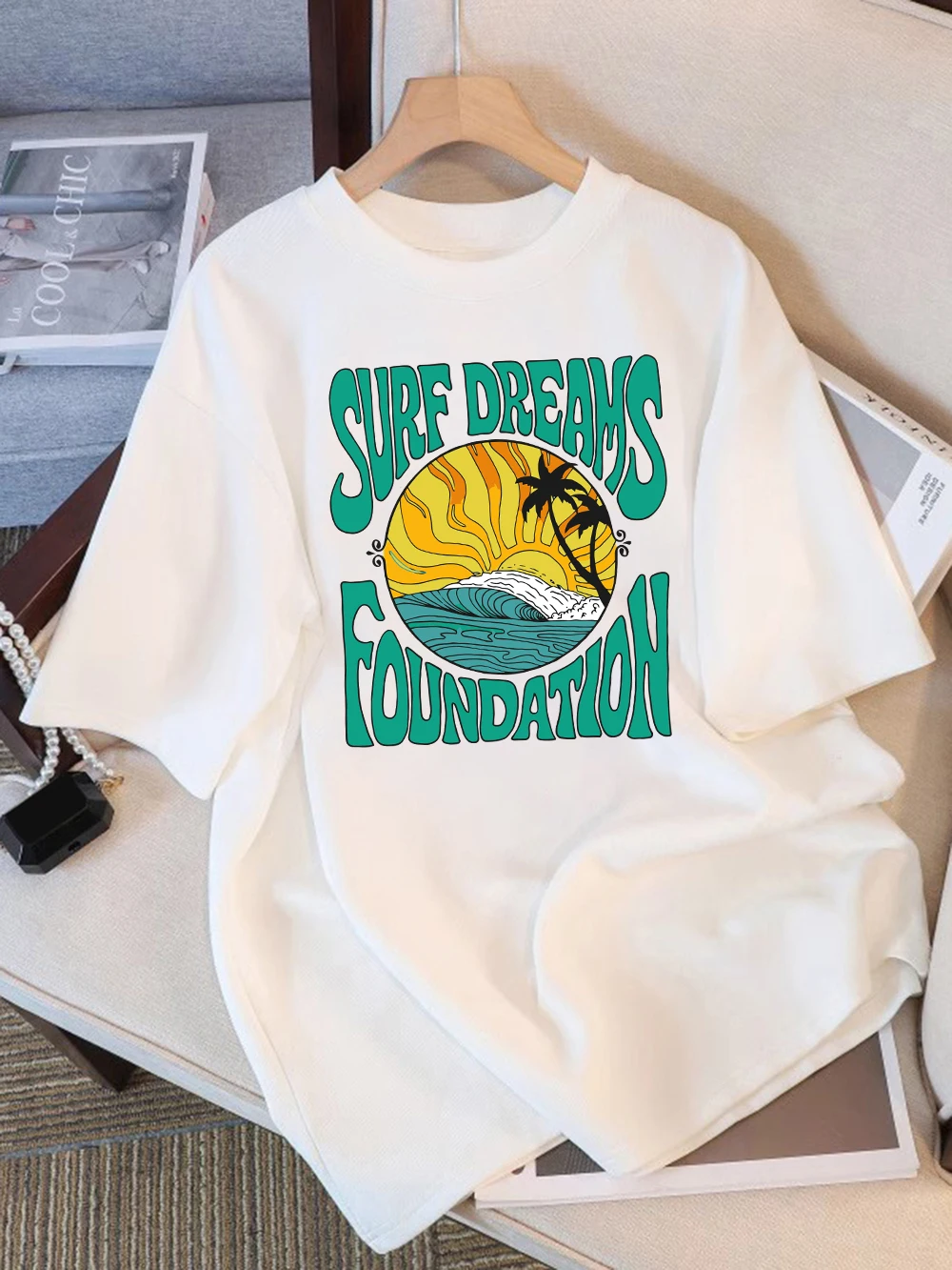 Летние хлопковые футболки женские Surf Dreams Foundation с принтом с коротким рукавом свободные мягкие удобные топы с круглым вырезом уличная женская одежда
Летние хлопковые футболки женские Surf Dreams Foundation с принтом с коротким рукавом свободные мягкие удобные топы с круглым вырезом уличная женская одежда