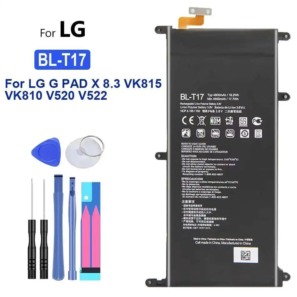 Premium Replacement 4800Mah Tablet Battery For LG G Pad X 8.3 VK815 VK810 V520 V522 BL-T17 High Compatibility
Premium Replacement 4800Mah Tablet Battery For LG G Pad X 8.3 VK815 VK810 V520 V522 BL-T17 High Compatibility