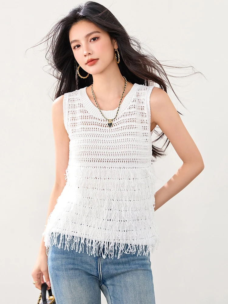 Women's Summer New Retro Knit Vest with Fringe Design Hollow Out Hook Flower Tank Top Sleeveless Casual Bohemian Top
Women's Summer New Retro Knit Vest with Fringe Design Hollow Out Hook Flower Tank Top Sleeveless Casual Bohemian Top