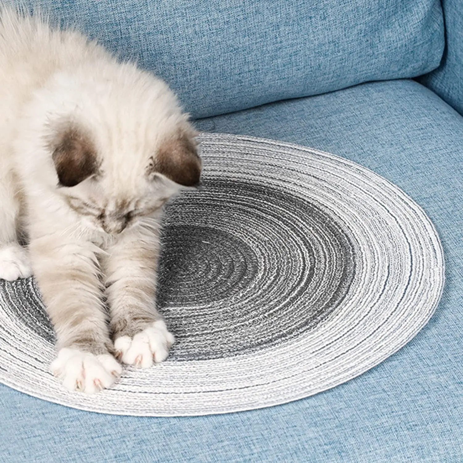 Cat Scratching Pad 14 inch Round 36cm Diameter 2mm Thickness Gray Blue Brown Cotton Thread Cat Floor Scratcher Mat Rug for
Cat Scratching Pad 14 inch Round 36cm Diameter 2mm Thickness Gray Blue Brown Cotton Thread Cat Floor Scratcher Mat Rug for