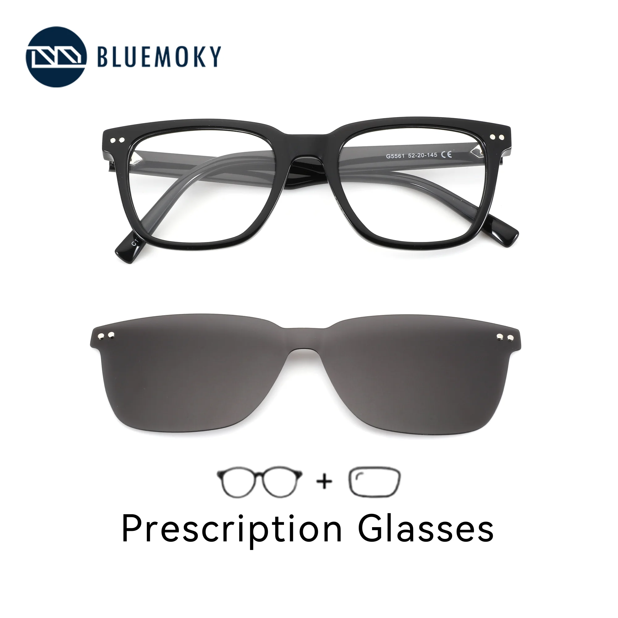 BLUEMOKY (S Size) Men's Square Acetate Clip on Prescription Glasses Myopia Custom Optical Lenses Blue Light Photochromic Eyewear
BLUEMOKY (S Size) Men's Square Acetate Clip on Prescription Glasses Myopia Custom Optical Lenses Blue Light Photochromic Eyewear