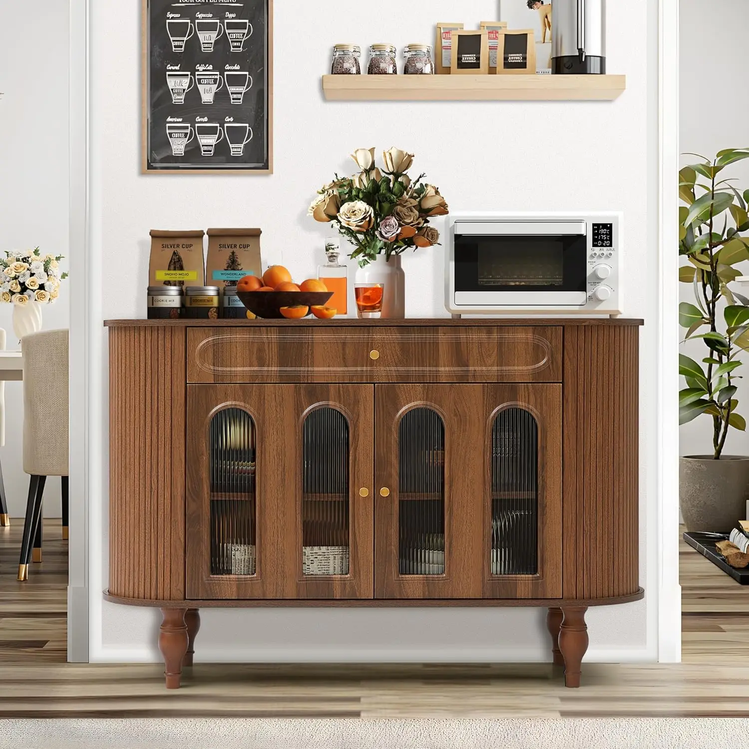 47'' Fluted Sideboard Buffer Cabinet with Drawer, Modern Credenza Storage Cabinet, Bar Cabinet Console Table, Customized
47'' Fluted Sideboard Buffer Cabinet with Drawer, Modern Credenza Storage Cabinet, Bar Cabinet Console Table, Customized