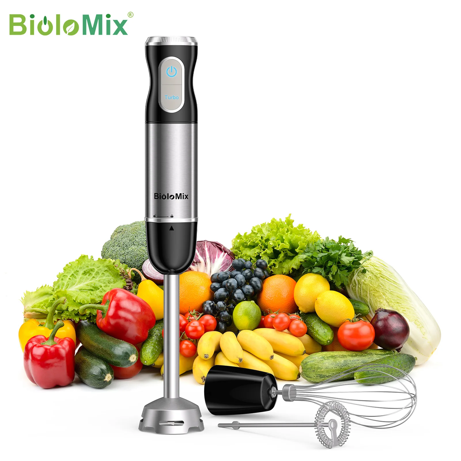 BioloMix Stainless Steel 3-in-1 Immersion Hand Blender, With Sharper Blades, Whisk and Milk Frother, for Making Baby Food, Puree
BioloMix Stainless Steel 3-in-1 Immersion Hand Blender, With Sharper Blades, Whisk and Milk Frother, for Making Baby Food, Puree