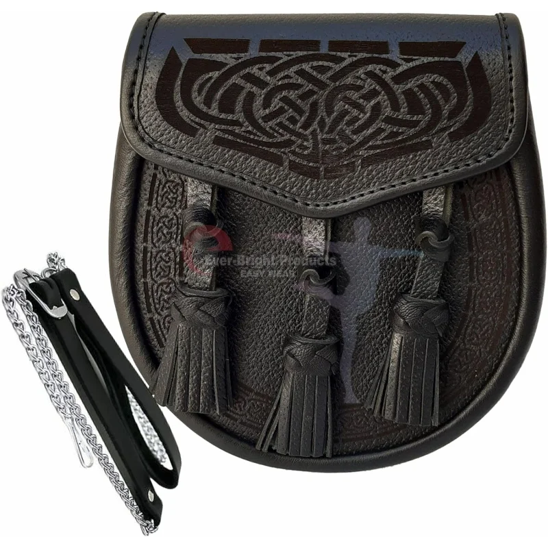 Scottish Kilt Semi Dress Sporran Genuine 100% Real Leather Knot Tassels Sporran
Scottish Kilt Semi Dress Sporran Genuine 100% Real Leather Knot Tassels Sporran