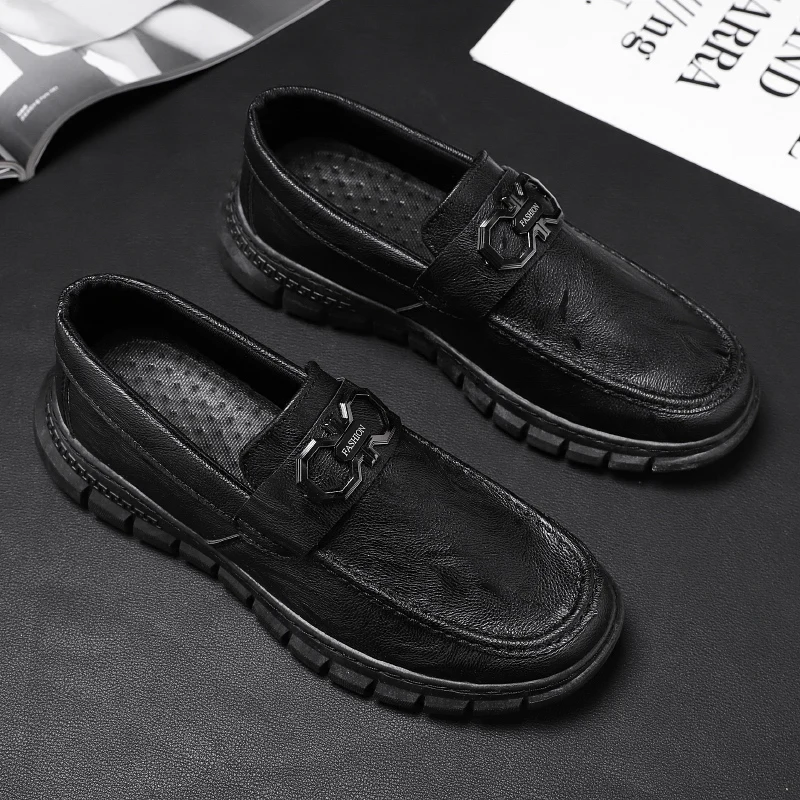 Business Casual Leather Shoes Men's Slip-On Bean Bean Work Shoes Anti-Slip Chef Kitchen Work Shoes Black Comfortable Breathable
Business Casual Leather Shoes Men's Slip-On Bean Bean Work Shoes Anti-Slip Chef Kitchen Work Shoes Black Comfortable Breathable
