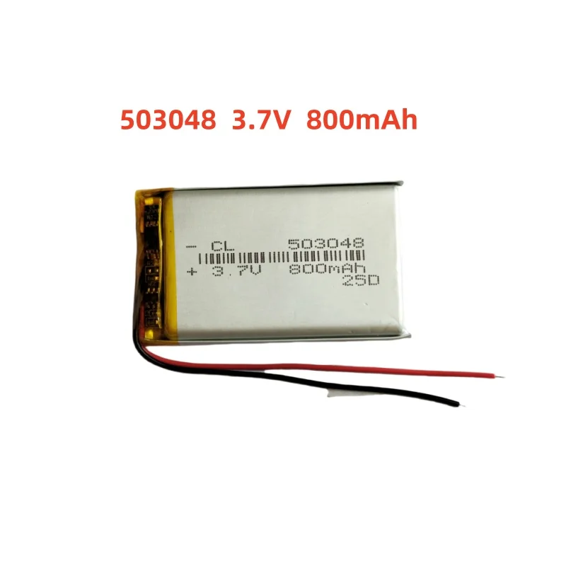 3.7V 800mAh Li-Polymer Replacement Li Lipo Battery 503048 JST 2Pin 1.0/1.25/1.5/2.0/2.54mm Connector For GPS Camera LED
3.7V 800mAh Li-Polymer Replacement Li Lipo Battery 503048 JST 2Pin 1.0/1.25/1.5/2.0/2.54mm Connector For GPS Camera LED