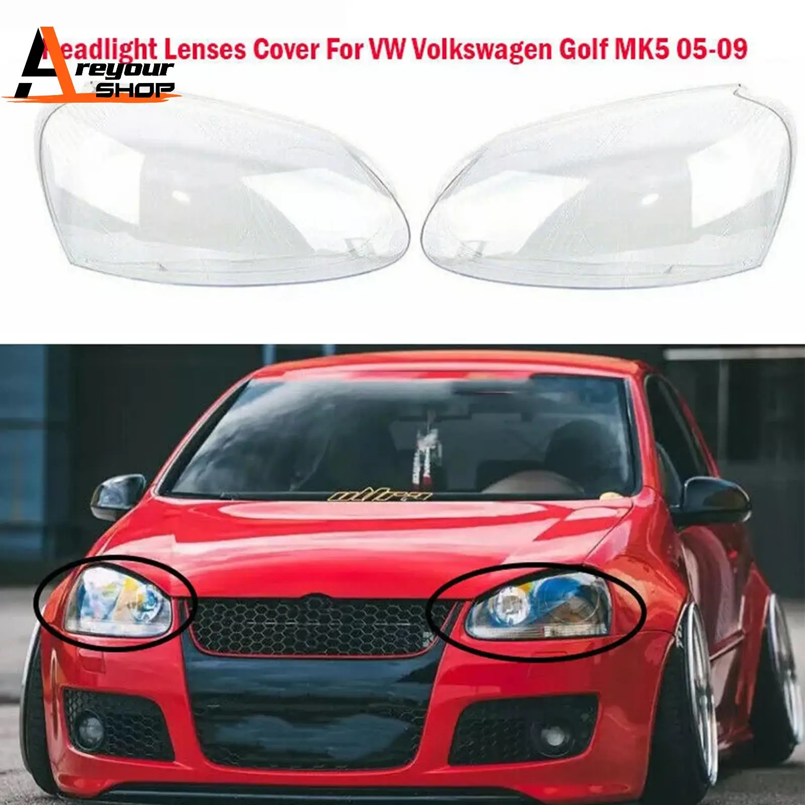 2PCS Front Headlight Lens Headlamp Clear Cover 1K6941005S for VW MK5 2005 2006 2007 2008 2009
2PCS Front Headlight Lens Headlamp Clear Cover 1K6941005S for VW MK5 2005 2006 2007 2008 2009