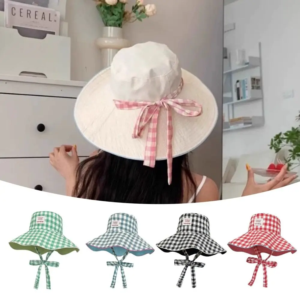 Fashion UV Protection Bucket Hat Foldable Plaid Sunshade Hat Breathable Wide Brim Beach Cap
Fashion UV Protection Bucket Hat Foldable Plaid Sunshade Hat Breathable Wide Brim Beach Cap