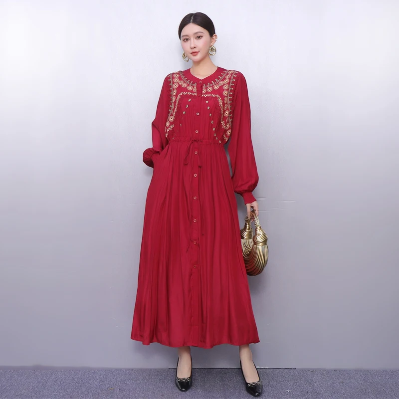 Осень-зима 2022, элегантное женское повседневное свободное длинное платье с вышивкой и рукавами-фонариками, женское винтажное платье, оптовая продажа J2117
Осень-зима 2022, элегантное женское повседневное свободное длинное платье с вышивкой и рукавами-фонариками, женское винтажное платье, оптовая продажа J2117