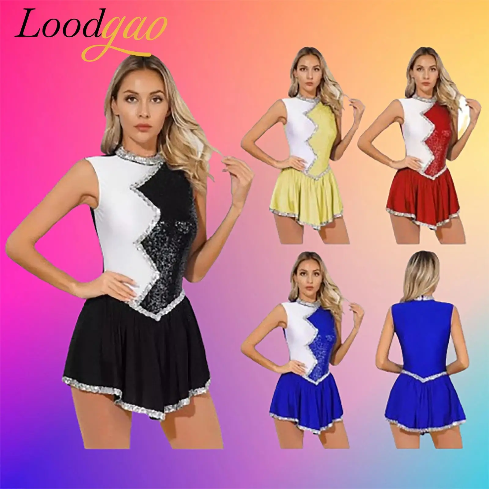 Женская блестящая танцевальная одежда с цветными блоками и блестками, гимнастический комбинезон, костюм для фигурного катания, балетный танцевальный трико, униформа для черлидинга
Женская блестящая танцевальная одежда с цветными блоками и блестками, гимнастический комбинезон, костюм для фигурного катания, балетный танцевальный трико, униформа для черлидинга