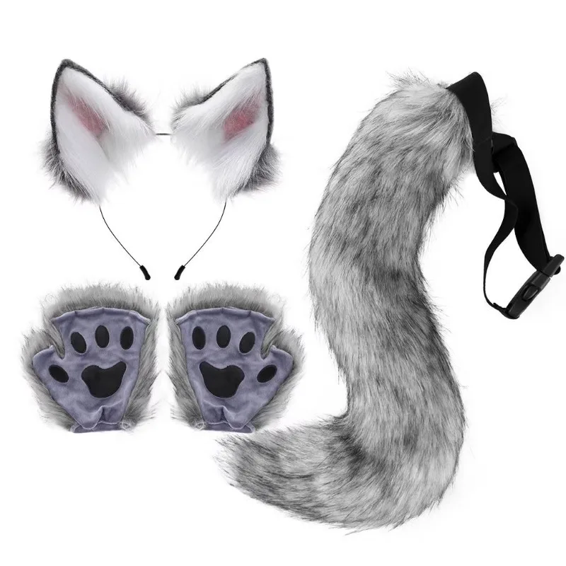 Popular Halloween Set Animal Claws Simulation Plush Fox Ears Headband Animal Ears and Beast Tail Cos Accessories Cosplay Gift
Popular Halloween Set Animal Claws Simulation Plush Fox Ears Headband Animal Ears and Beast Tail Cos Accessories Cosplay Gift