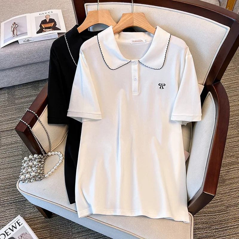 170Kg Plus Size Women's Bust 170 Summer Loose POLO Collar Top Short Sleeve T-shirt Black White 4XL 5XL 6XL 7XL 8XL 9XL
170Kg Plus Size Women's Bust 170 Summer Loose POLO Collar Top Short Sleeve T-shirt Black White 4XL 5XL 6XL 7XL 8XL 9XL