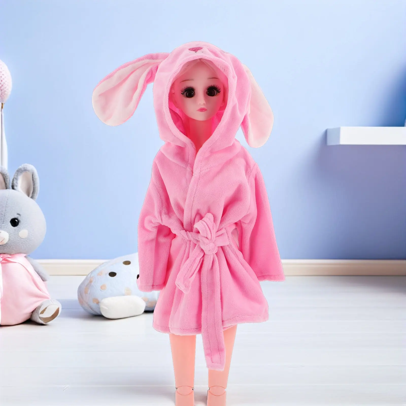 Bunny Sleepwear Set Soft Polyester 18-Inch Nightwear Hooded Robe Cute Nightdress Accessories Playtime Pajamas Clothes
Bunny Sleepwear Set Soft Polyester 18-Inch Nightwear Hooded Robe Cute Nightdress Accessories Playtime Pajamas Clothes