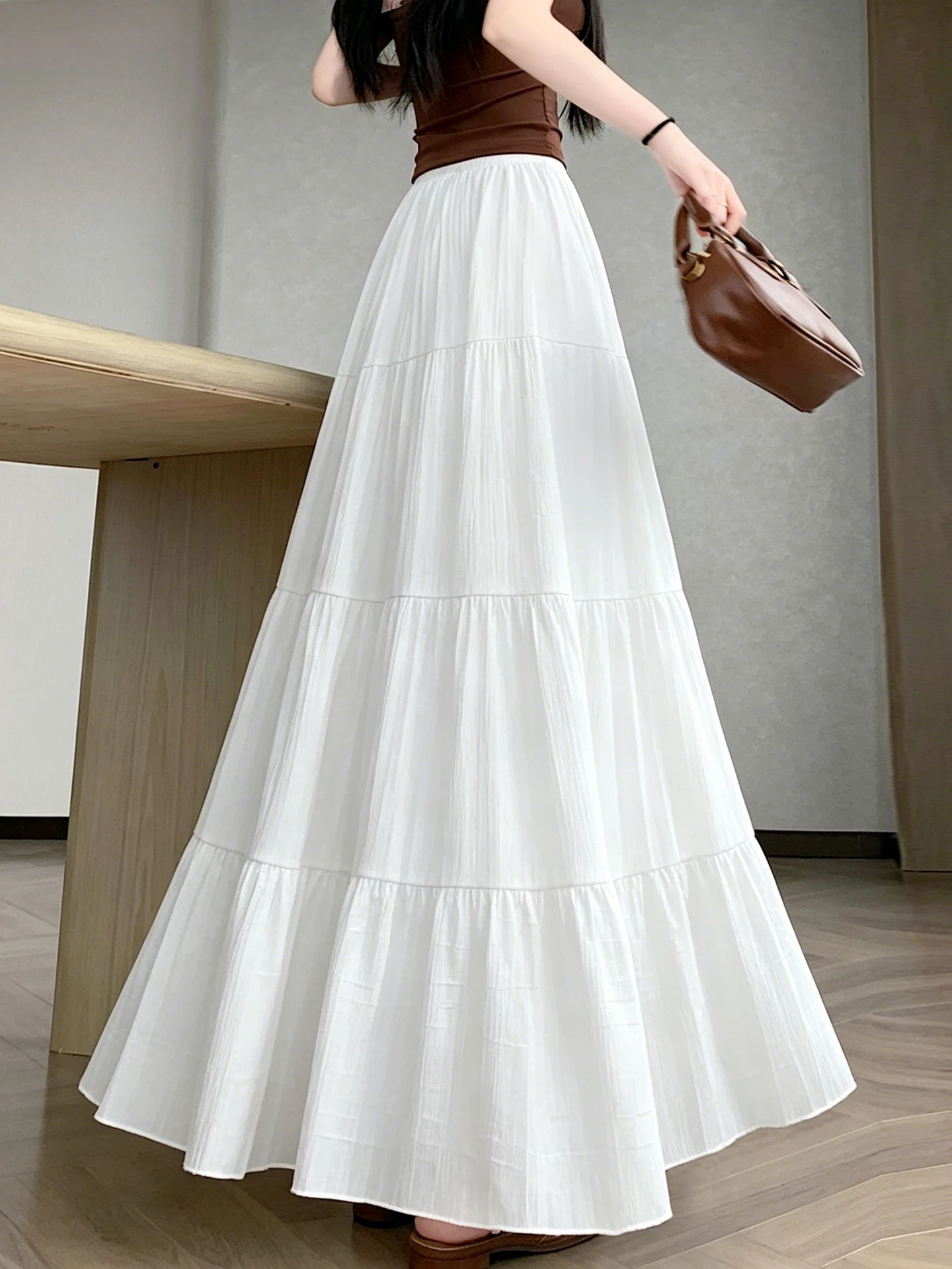 Silk Chiffon Pleated High Waist Maxi Skirt Women Summer Small Size Elastic Waist Draped A-Line Umbrella Skirt Long Wide Hem S...
Silk Chiffon Pleated High Waist Maxi Skirt Women Summer Small Size Elastic Waist Draped A-Line Umbrella Skirt Long Wide Hem S...