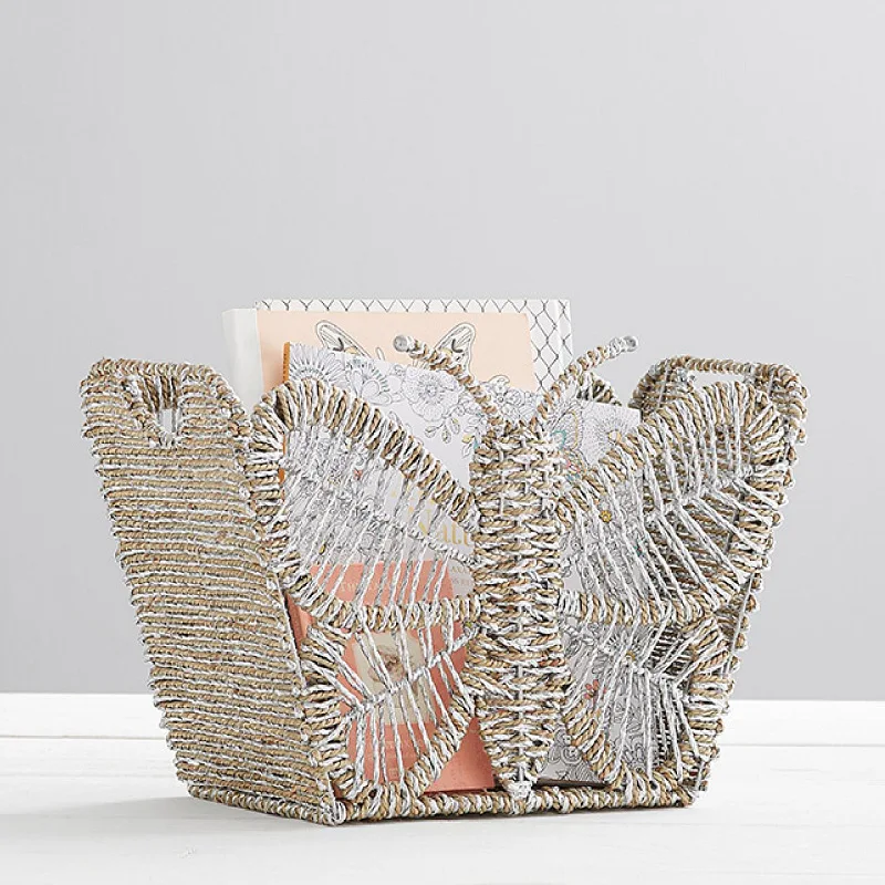 Wholesale, hand-woven baskets, butterfly-shaped storagebaskets, children's room sundries storagbaskets, magazines, toy storag
Wholesale, hand-woven baskets, butterfly-shaped storagebaskets, children's room sundries storagbaskets, magazines, toy storag