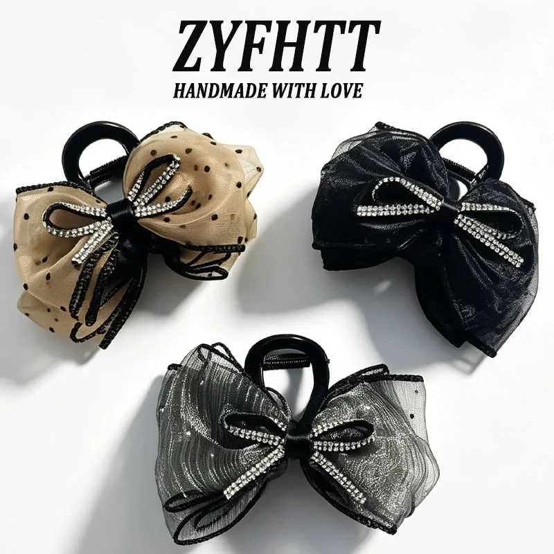 2/3pcs Elegant Mesh Bow Hair Clip for Women Korean Style Rhinestones Hair Clamp Fashion Girl Ponytail Clip
2/3pcs Elegant Mesh Bow Hair Clip for Women Korean Style Rhinestones Hair Clamp Fashion Girl Ponytail Clip