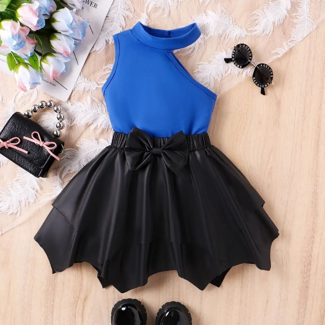 Summer Children Girl Holiday OutfitsClothes for Kids Girl 2-7 Years 2PCS Fashion Girl Sleeveless T-shirt Leather Skirt Costume
Summer Children Girl Holiday OutfitsClothes for Kids Girl 2-7 Years 2PCS Fashion Girl Sleeveless T-shirt Leather Skirt Costume