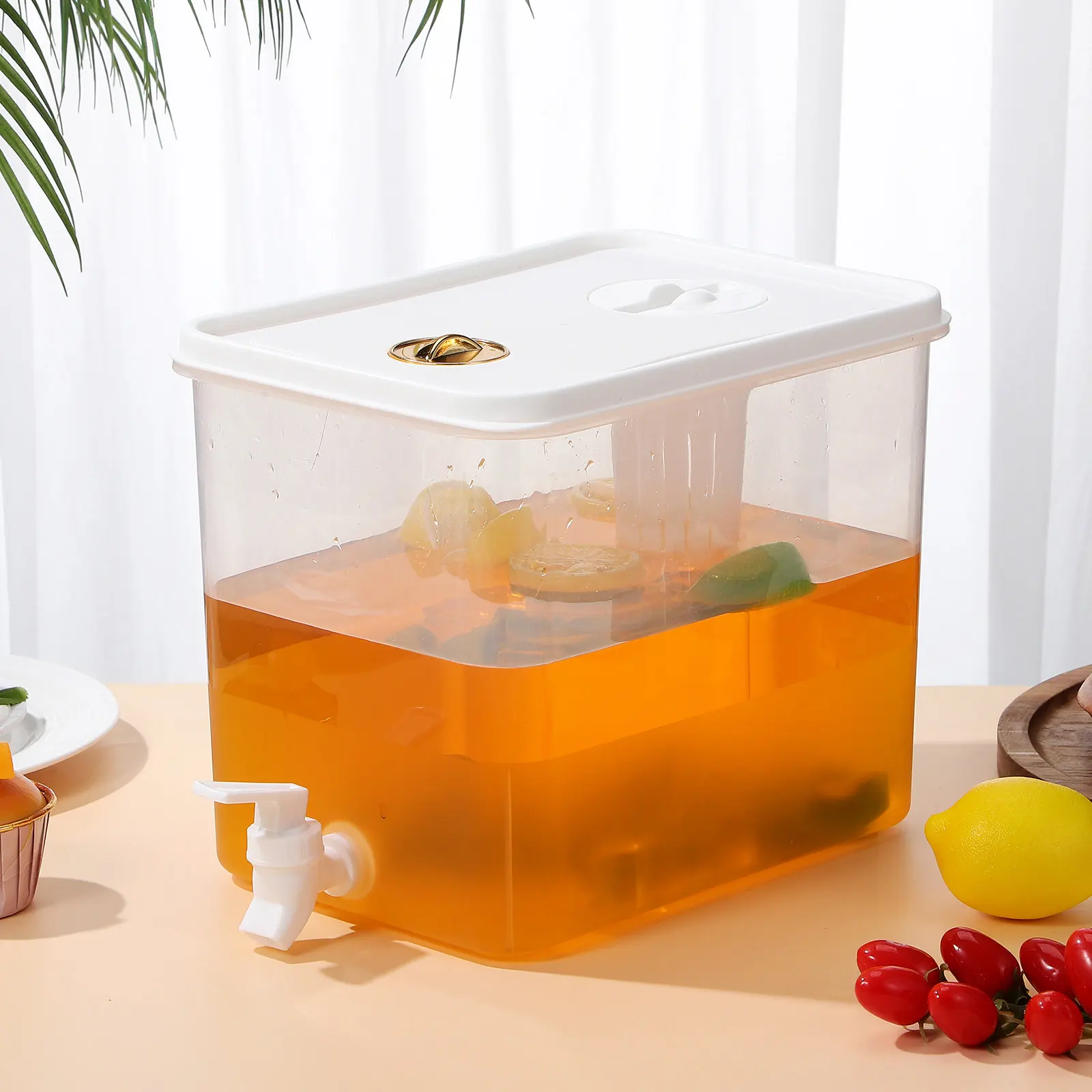 2 Gallon Fridge Beverage Dispenser Leak Proof Plastic Container Spigot Refrigerator Water Jug Cold Drink Holder
2 Gallon Fridge Beverage Dispenser Leak Proof Plastic Container Spigot Refrigerator Water Jug Cold Drink Holder