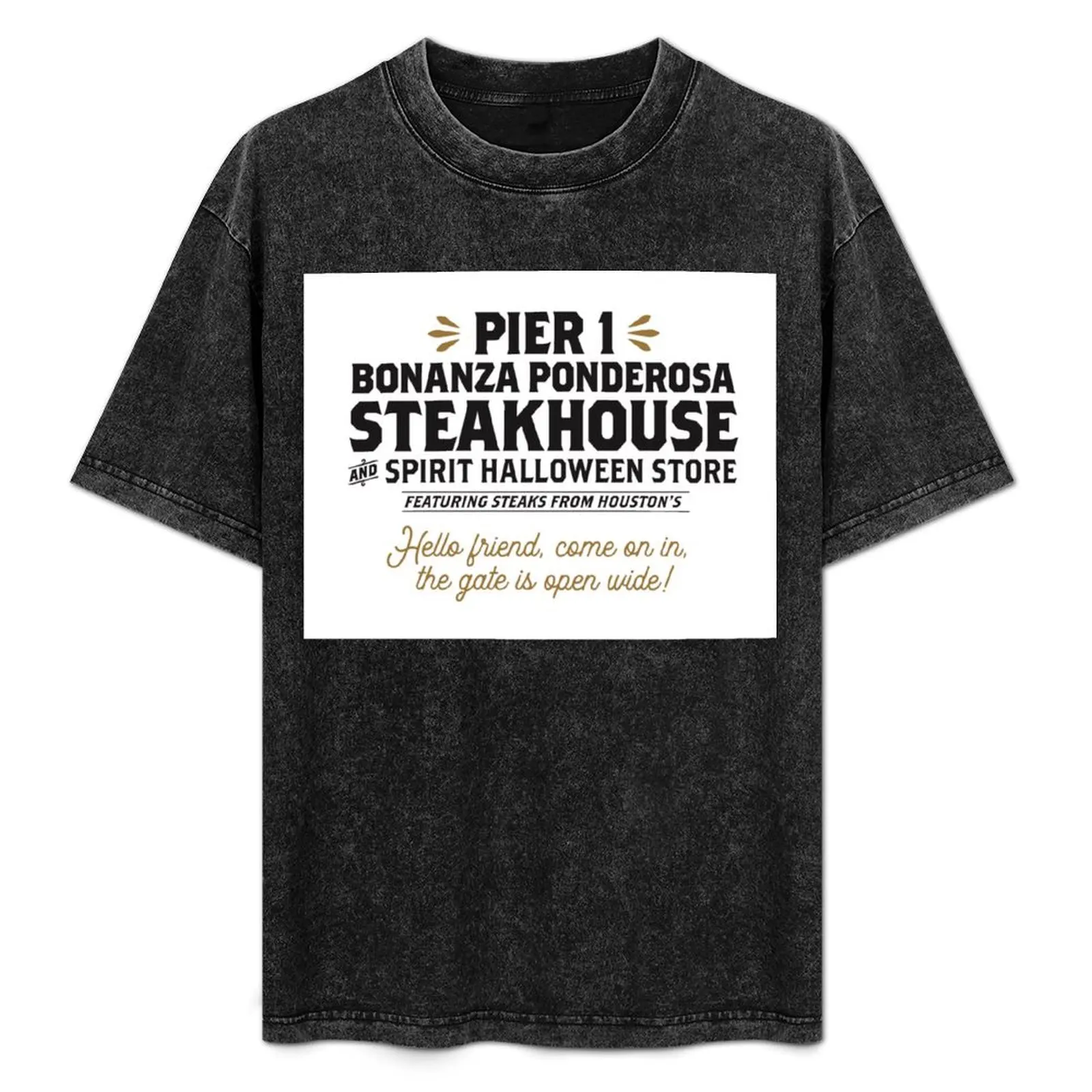 Pier 1 Bonanza Ponderosa Steakhouse & Spirit Halloween Store etc. T-Shirt No Iron Casual Short Sleeve Top
Pier 1 Bonanza Ponderosa Steakhouse & Spirit Halloween Store etc. T-Shirt No Iron Casual Short Sleeve Top