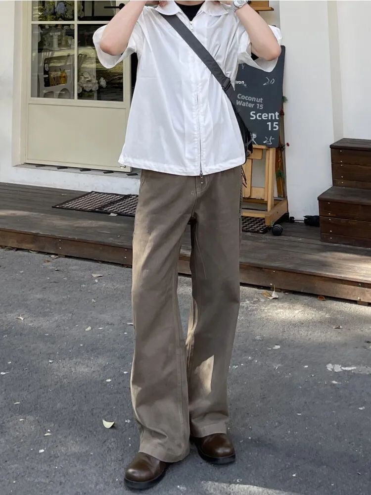 Retro Brown Loose Long Jeans Men Women Straight Leg Jeans Vintage Feel Floor Length Slimming Drapey CleanFit Jeans
Retro Brown Loose Long Jeans Men Women Straight Leg Jeans Vintage Feel Floor Length Slimming Drapey CleanFit Jeans