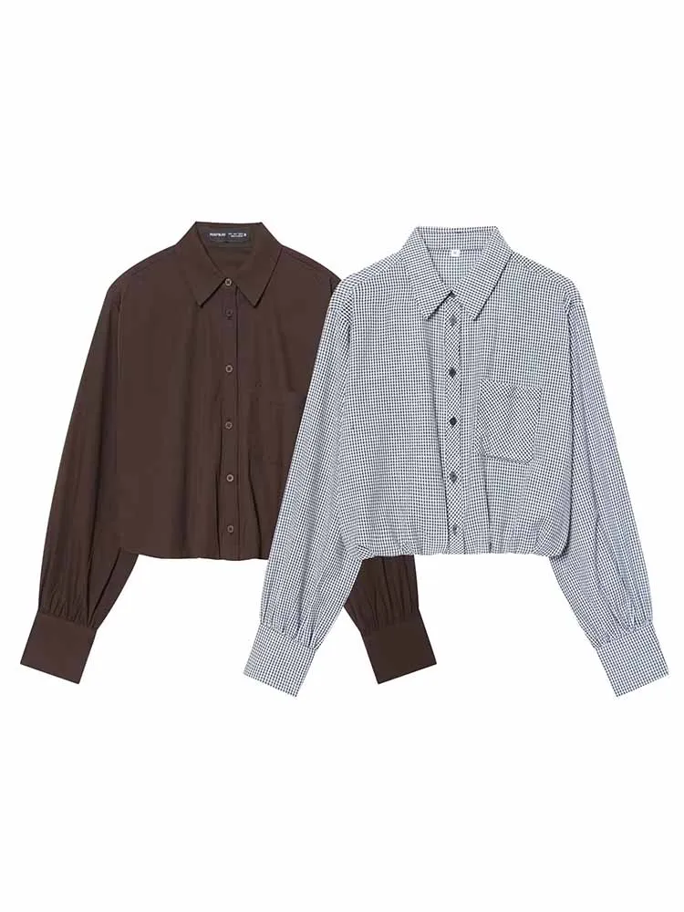 HH Woman Spring Fashion Versatile Long Sleeves Solid Color Plaid Balloon Version Short Shirt Female Casual Commuting Tops
HH Woman Spring Fashion Versatile Long Sleeves Solid Color Plaid Balloon Version Short Shirt Female Casual Commuting Tops