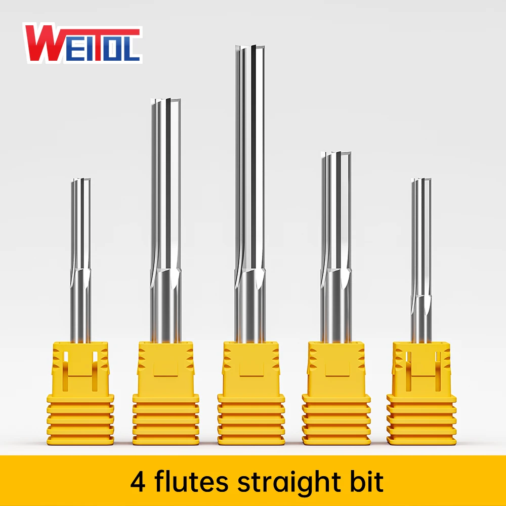 Weitol 1pcs 4/6mm 4 flutes straight end mill cnc router bit milling cutter carving tool for wood
Weitol 1pcs 4/6mm 4 flutes straight end mill cnc router bit milling cutter carving tool for wood