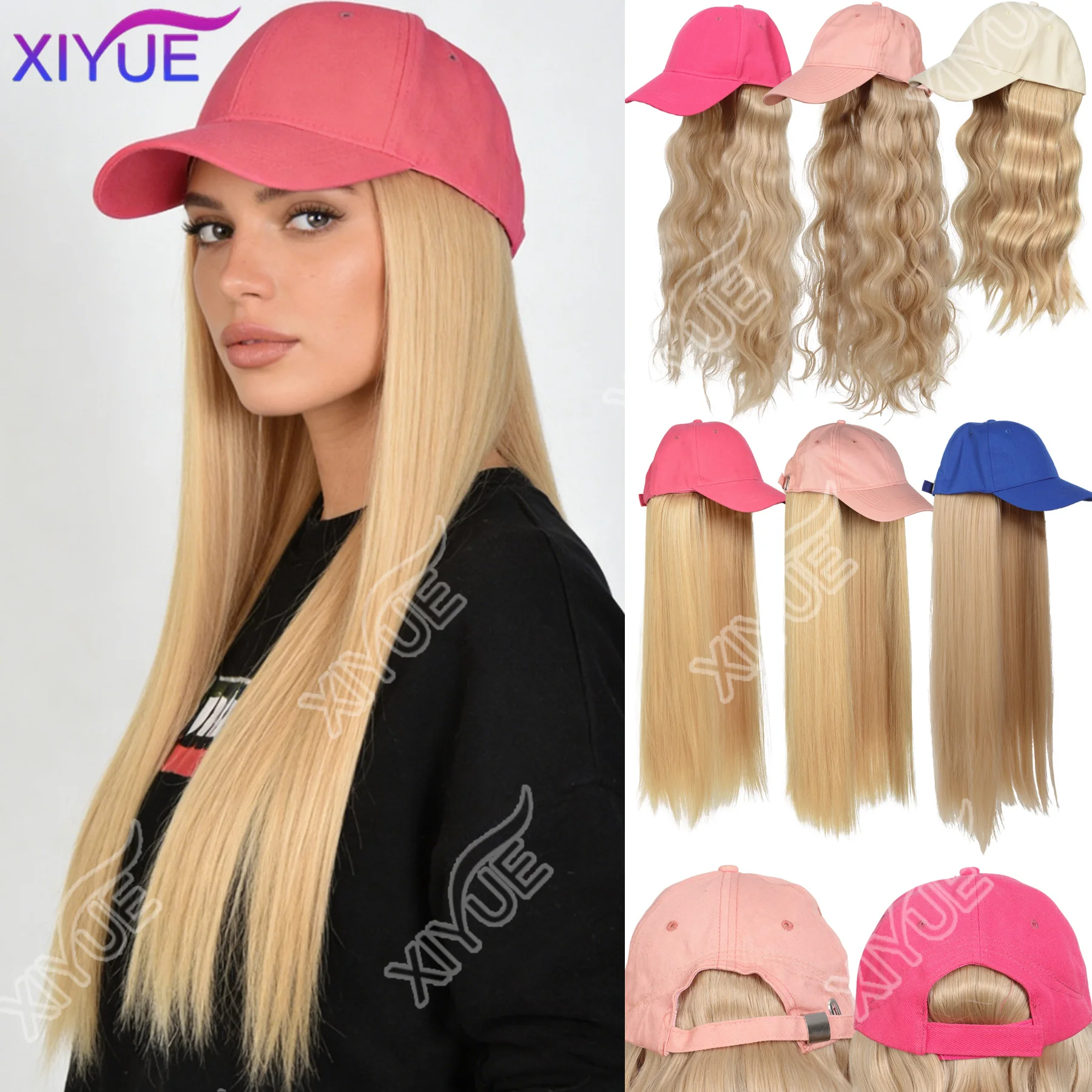 Розовая бейсболка XIYUE с синтетическим париком, цельная женская бейсболка с золотистыми длинными кудрявыми волосами, модная бейсболка-парик
Розовая бейсболка XIYUE с синтетическим париком, цельная женская бейсболка с золотистыми длинными кудрявыми волосами, модная бейсболка-парик