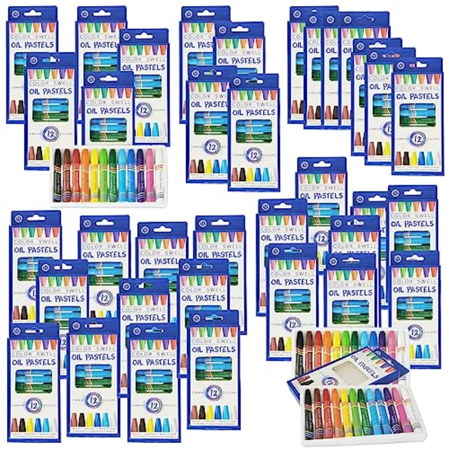 Bulk Oil Pastels 432 Total with Round Tips 36 Packs, 12 Colors per Pack Ideal for Teachers,,Party Favors, Classrooms, Donations
Bulk Oil Pastels 432 Total with Round Tips 36 Packs, 12 Colors per Pack Ideal for Teachers,,Party Favors, Classrooms, Donations