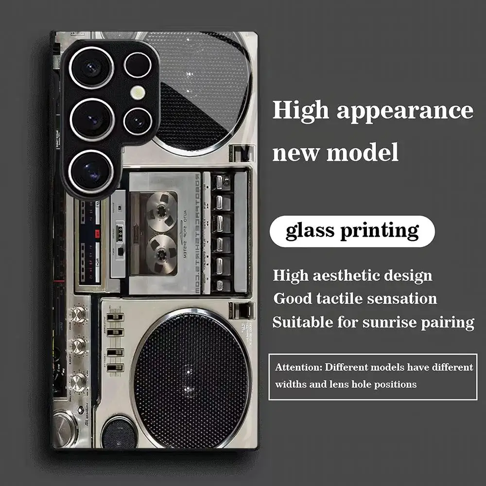 Retro radio pattern glass phone case for galaxy S26 Ultra suitable for Samsung S25 S24 S23 S22 S21 S20 Plus anti-fall back cover
Retro radio pattern glass phone case for galaxy S26 Ultra suitable for Samsung S25 S24 S23 S22 S21 S20 Plus anti-fall back cover