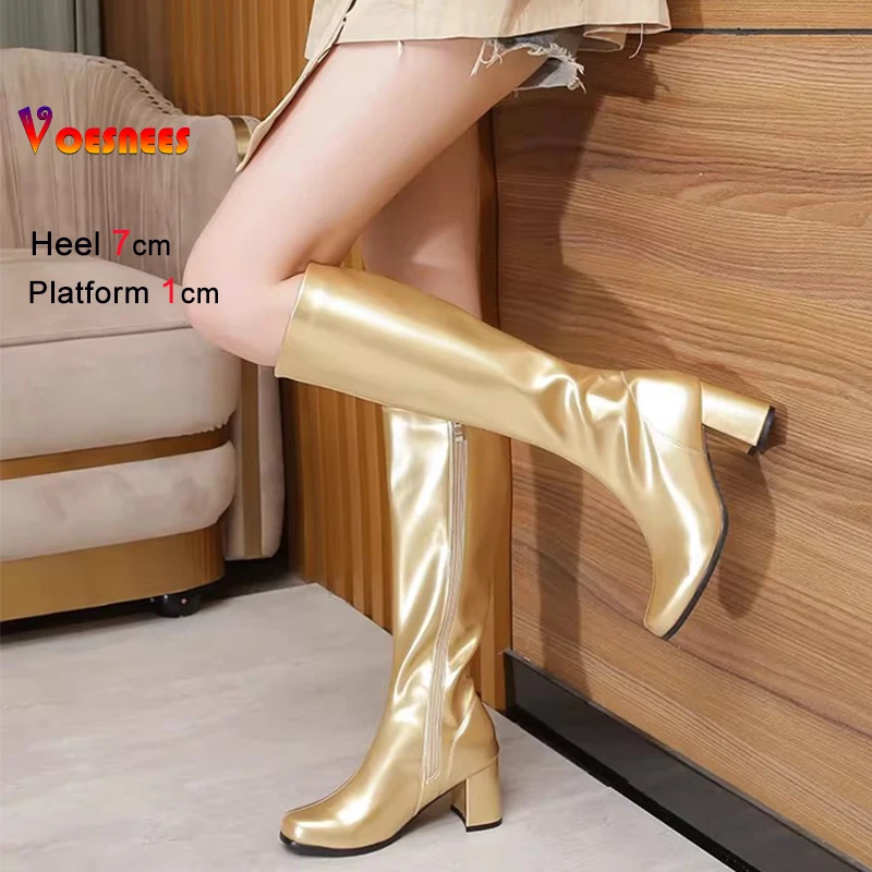 Patent Knee High Boots Spring Autumn 60s 70s Go Go Boots Women Halloween Party Dress Lady Shoes Square Toe Fashion Boots Size 46
Patent Knee High Boots Spring Autumn 60s 70s Go Go Boots Women Halloween Party Dress Lady Shoes Square Toe Fashion Boots Size 46