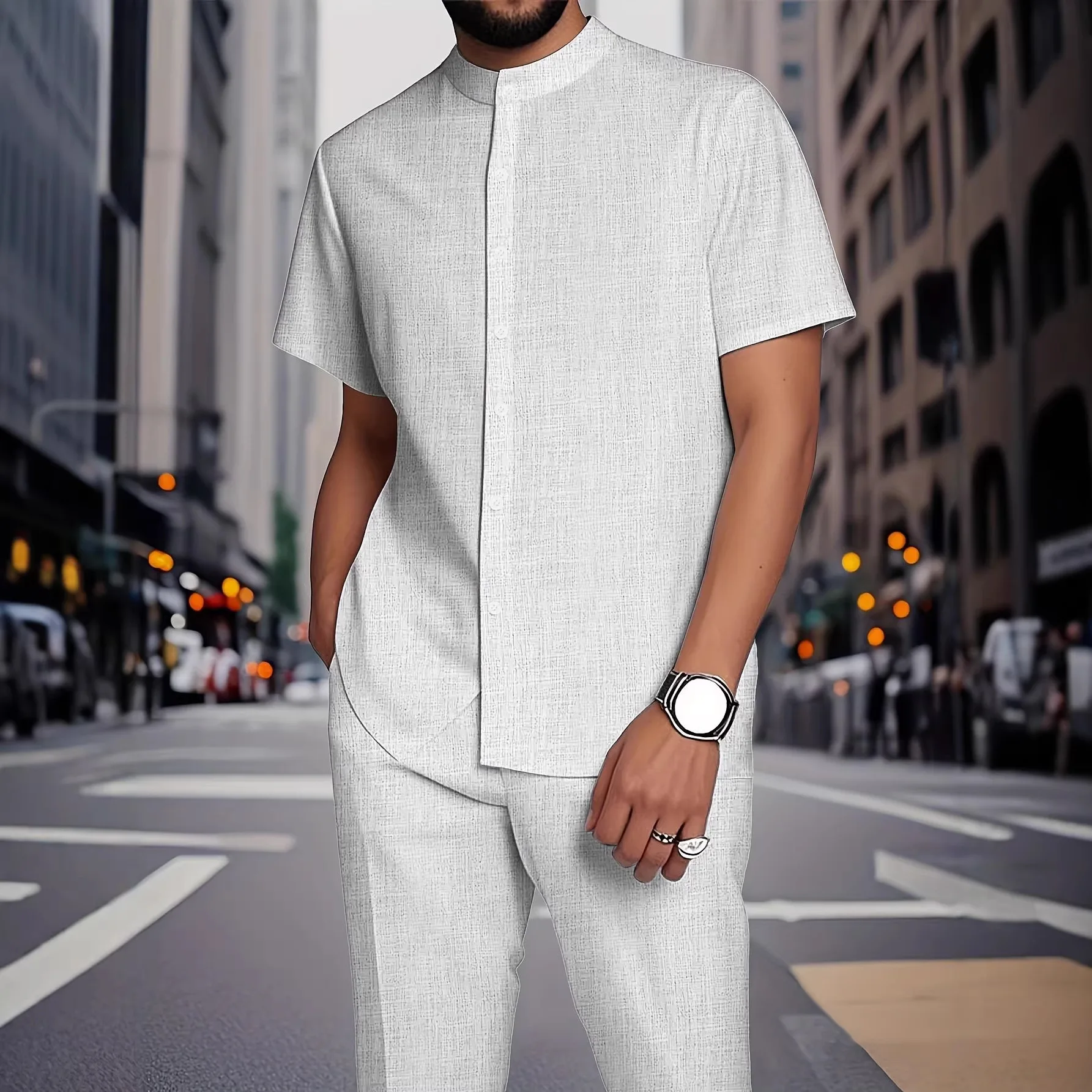 Mens Beach Short Sleeve Button Up Shirt Shorts Set Casual Lightweight Spring Summer Fashion Young Men Vacation Outfit
Mens Beach Short Sleeve Button Up Shirt Shorts Set Casual Lightweight Spring Summer Fashion Young Men Vacation Outfit