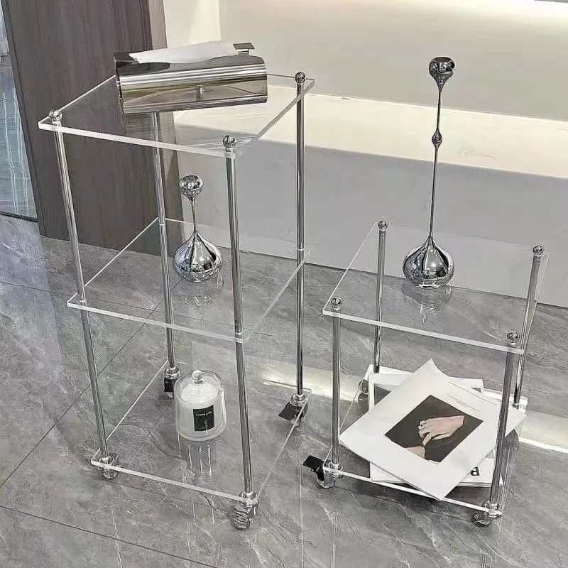 Acrylic shelf trolley simple living room sofa side few transparent bedside table multi-layer storage display rack
Acrylic shelf trolley simple living room sofa side few transparent bedside table multi-layer storage display rack