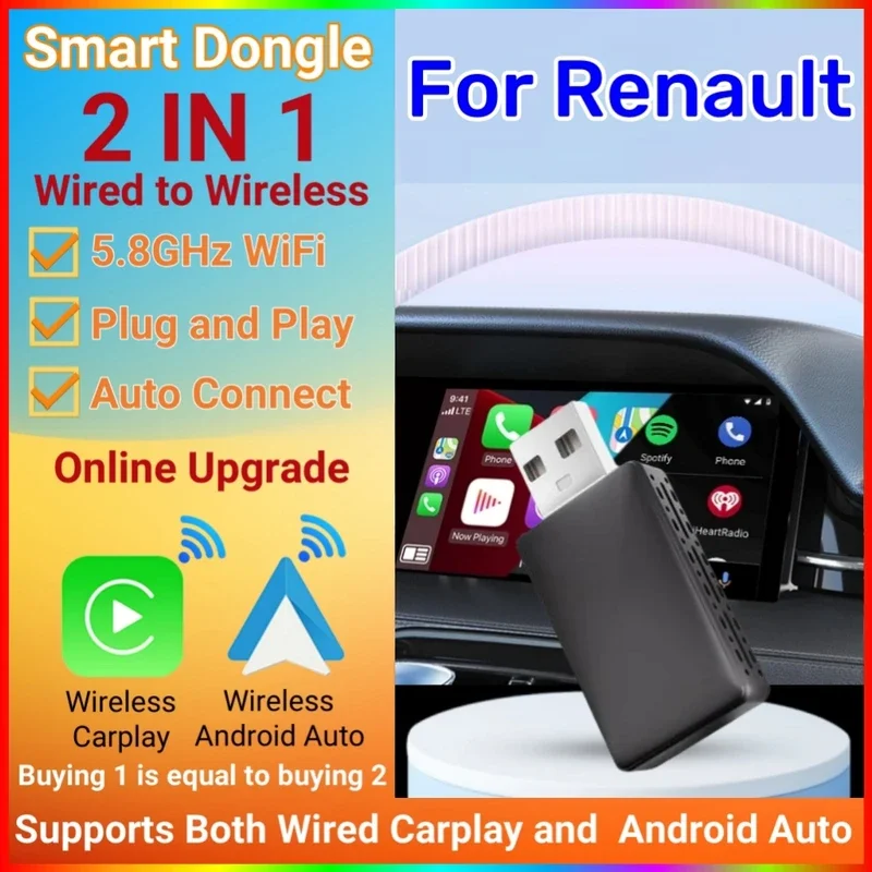 New 2 in1 Wireless Android Auto Adapter Carplay Wireless Plug And Play For Renault Arkana Captur Clio MEGANE AUSTRAL ZOE E-Tech
New 2 in1 Wireless Android Auto Adapter Carplay Wireless Plug And Play For Renault Arkana Captur Clio MEGANE AUSTRAL ZOE E-Tech