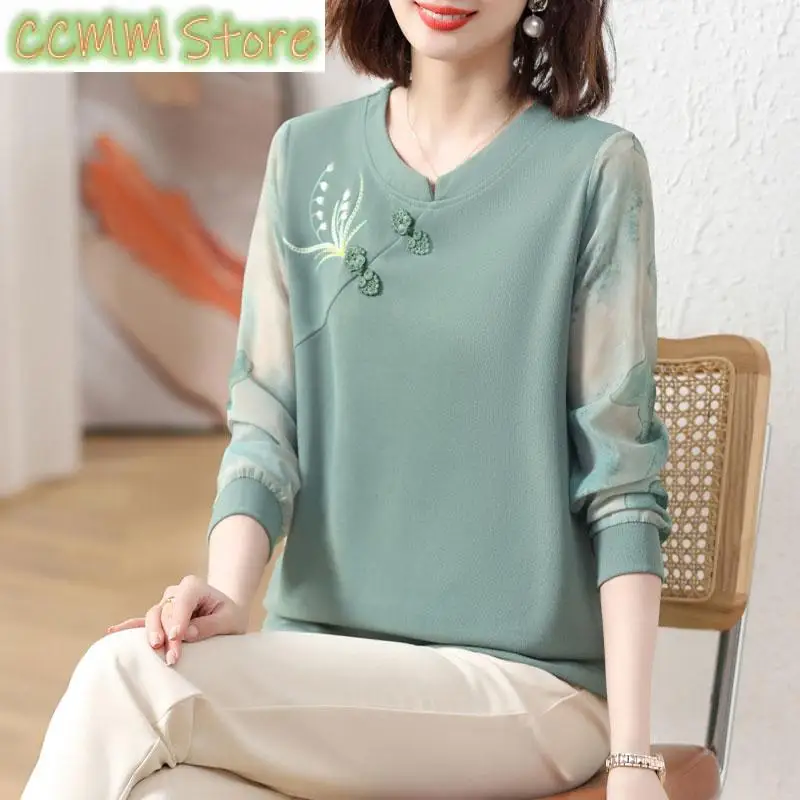 Fashion Flowers Embroidery Blouse Casual Printed Spliced Female Clothing O-Neck Spring Autumn Folk Chinese Disc Buckle Shirt New
Fashion Flowers Embroidery Blouse Casual Printed Spliced Female Clothing O-Neck Spring Autumn Folk Chinese Disc Buckle Shirt New