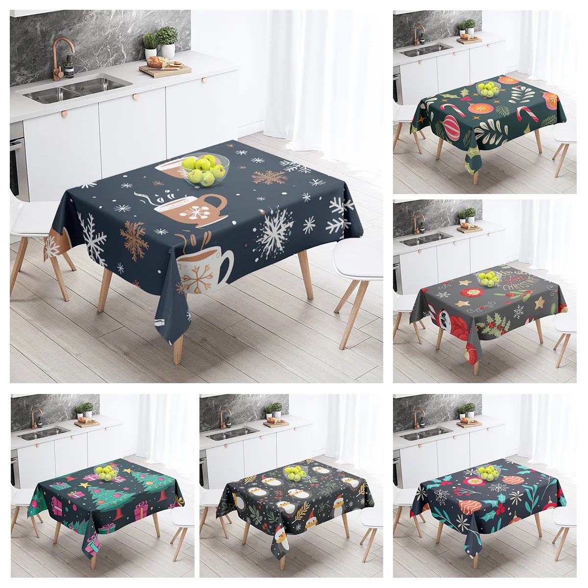 Home tablecloths dining decoration and rectangular table accessories waterproof cloth Anti-stain restaurant Merry Christmas
Home tablecloths dining decoration and rectangular table accessories waterproof cloth Anti-stain restaurant Merry Christmas