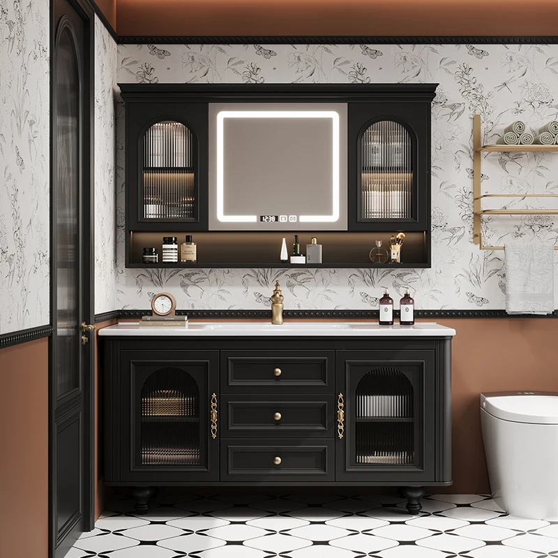 French Retro Bathroom Cabinet Luxury Sink Kitchen Storage Cupboard Organizer Mirror Closet Modern Archivadores Home Furniture
French Retro Bathroom Cabinet Luxury Sink Kitchen Storage Cupboard Organizer Mirror Closet Modern Archivadores Home Furniture