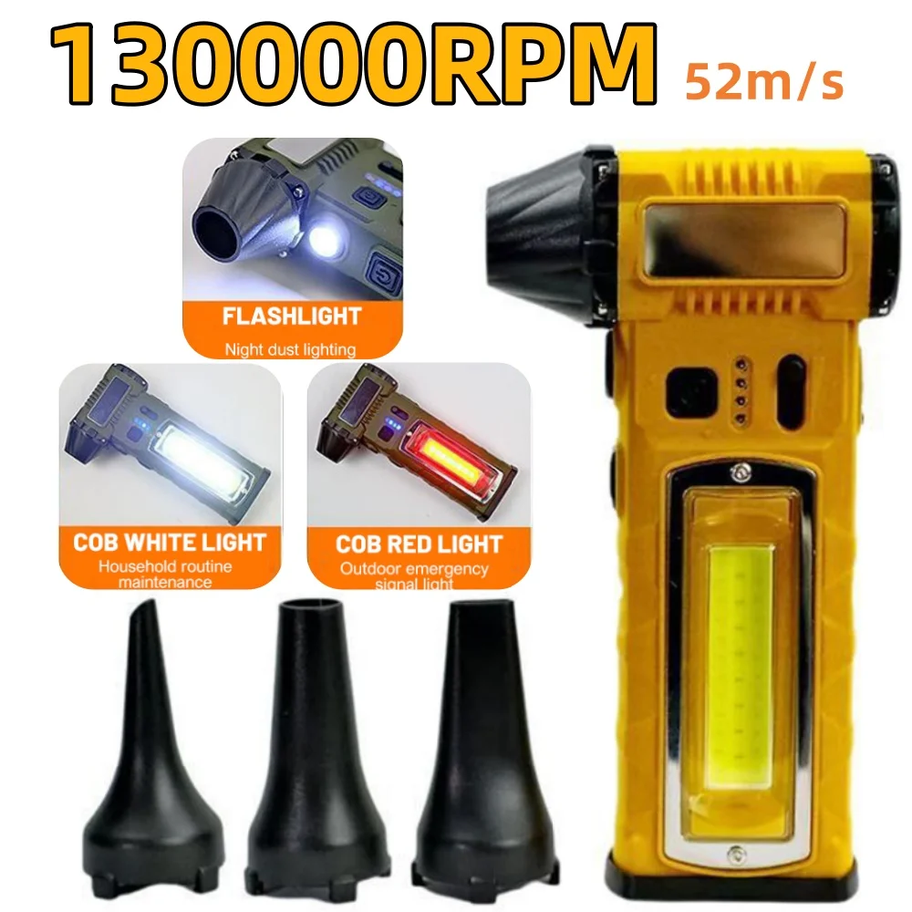 130000RPM Powerful Air Blower Turbo Jet Fan Brushless Motor High-Speed Turbo Violent Fan USB Rechargeable Blower SOS Flashlight
130000RPM Powerful Air Blower Turbo Jet Fan Brushless Motor High-Speed Turbo Violent Fan USB Rechargeable Blower SOS Flashlight