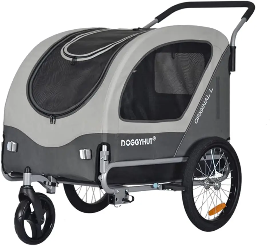 Original Large Pet Bike Trailer & Stroller 2-in-1,for Dogs up to 78 lbs,Parking Brakes,Easy Folding Cart Frame, Quick Release
Original Large Pet Bike Trailer & Stroller 2-in-1,for Dogs up to 78 lbs,Parking Brakes,Easy Folding Cart Frame, Quick Release