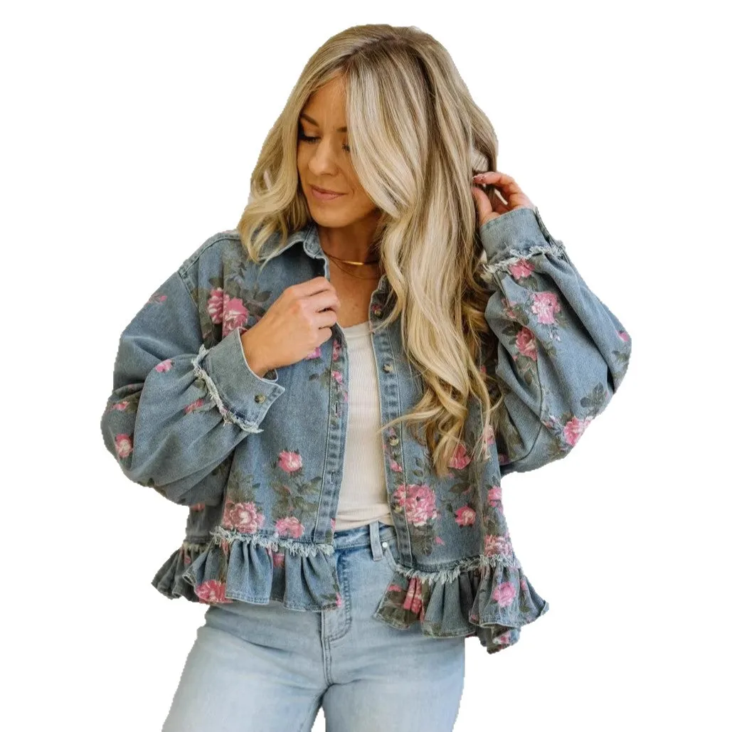 2026 New Vintage Washed Denim Suit Floral Printing Loose Long Sleeve Shirt Fashion Women's
2026 New Vintage Washed Denim Suit Floral Printing Loose Long Sleeve Shirt Fashion Women's